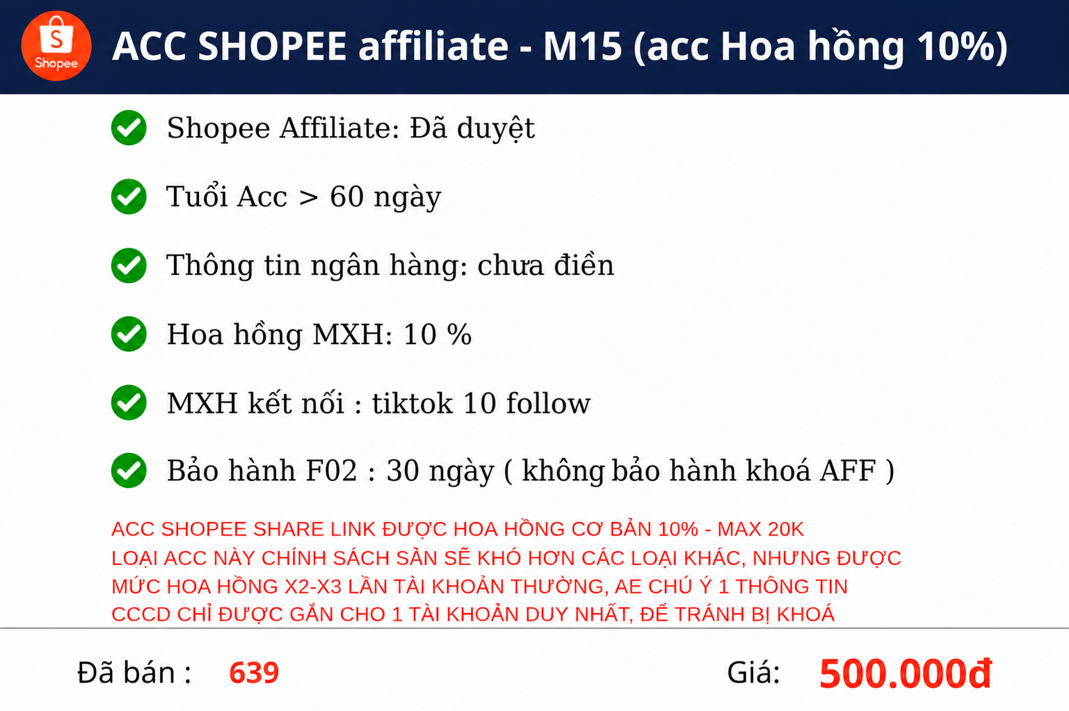 Acc Shopee VIP 5